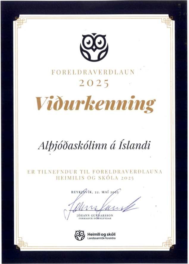 ISI Nominated for Foreldraverðlaun Heimilis og Skóla 2025